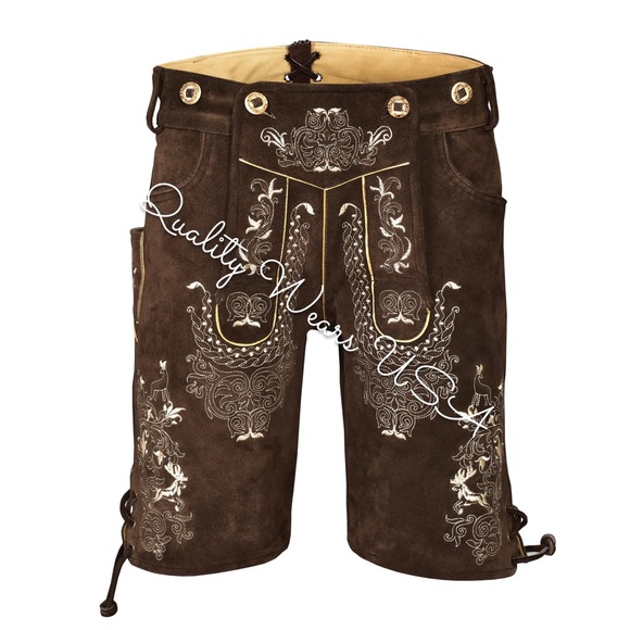 Men Oktoberfest Authentic lederhosen shorts - Picture 3 of 6